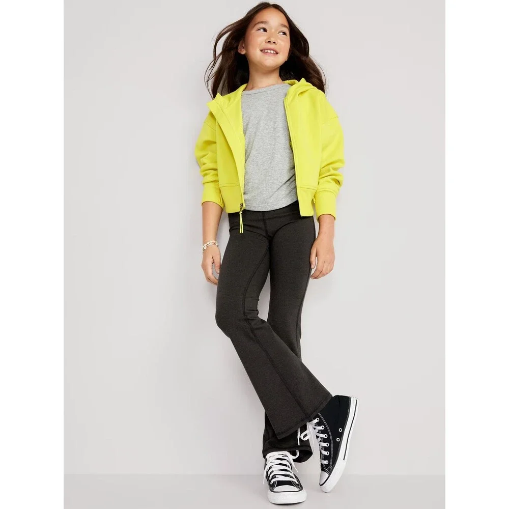 Old Navy Girls Large Flared Leggings Charcoal PowerChill Crossover